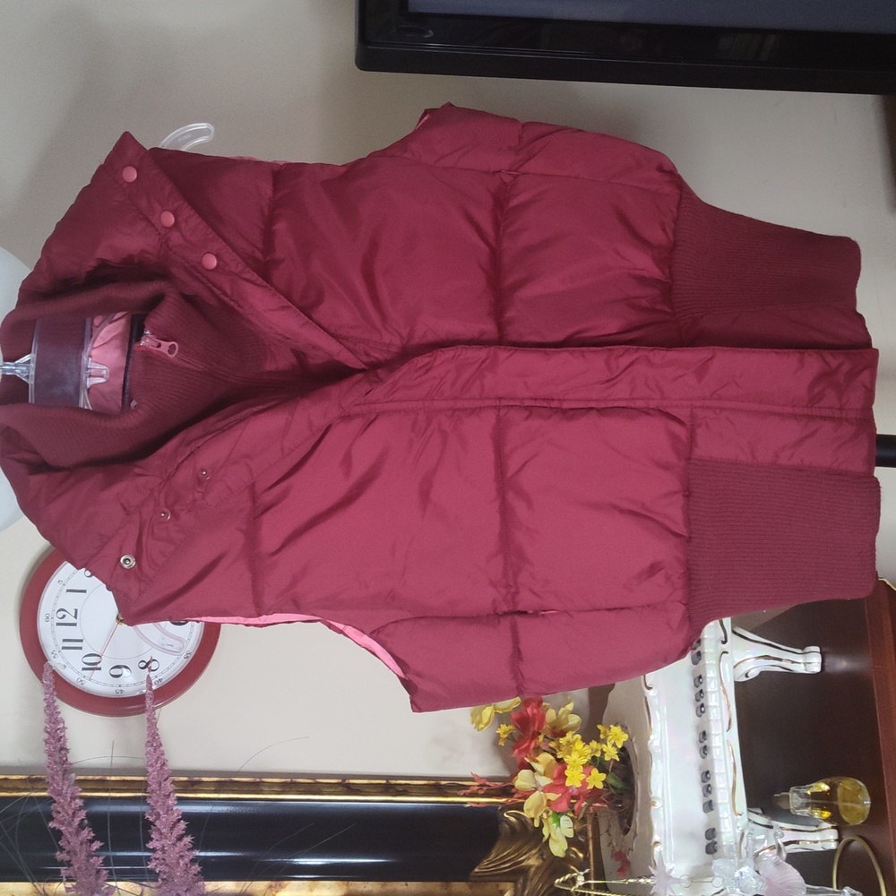 Steve And Barry's Double Down Puffer Vest Maroon Large